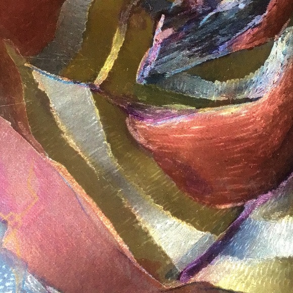 Rare Vintage Foil Etched Print of a Lady in a Scarf - Picture 3 of 4